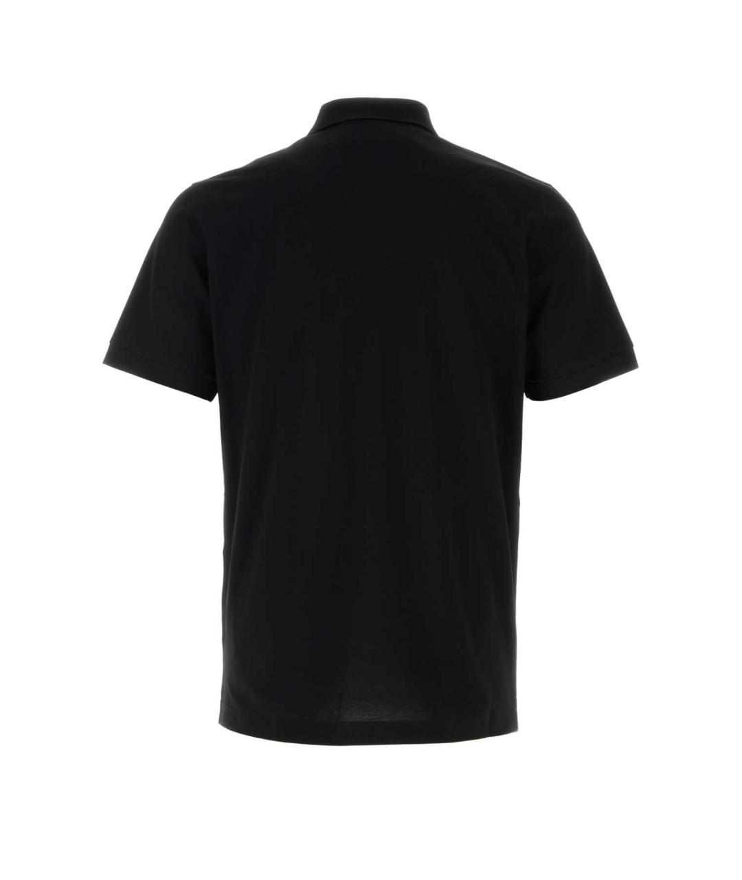 PRADA Черное хлопковое поло с коротким рукавом, фото 2