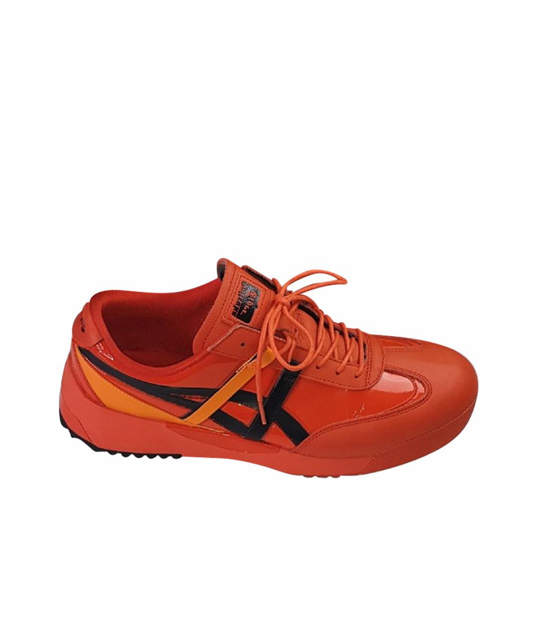 ONITSUKA TIGER Красные кожаные низкие кроссовки / кеды, фото 1