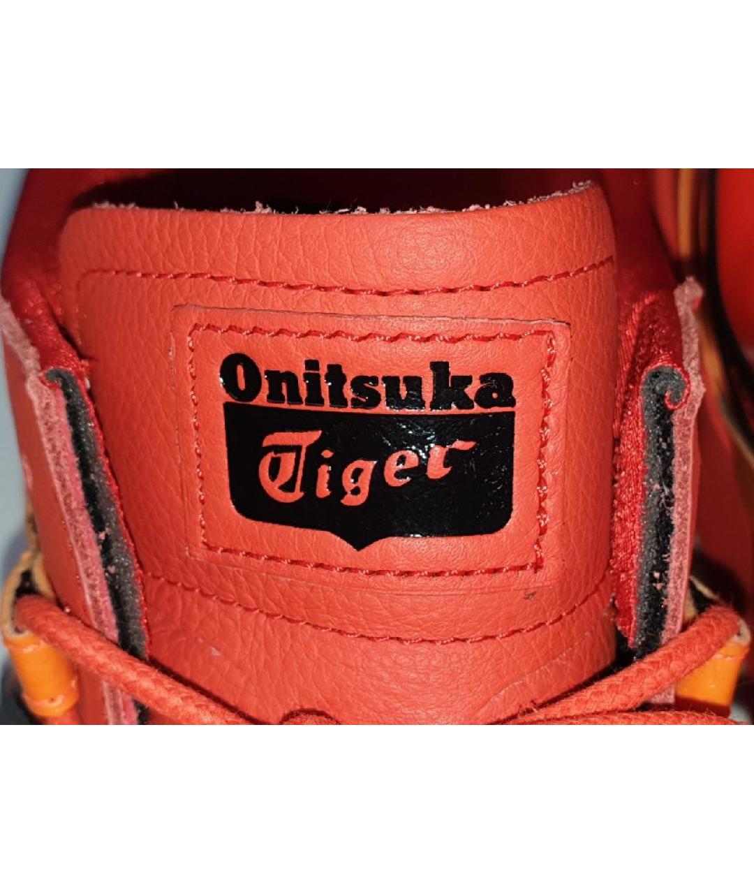 ONITSUKA TIGER Красные кожаные низкие кроссовки / кеды, фото 4