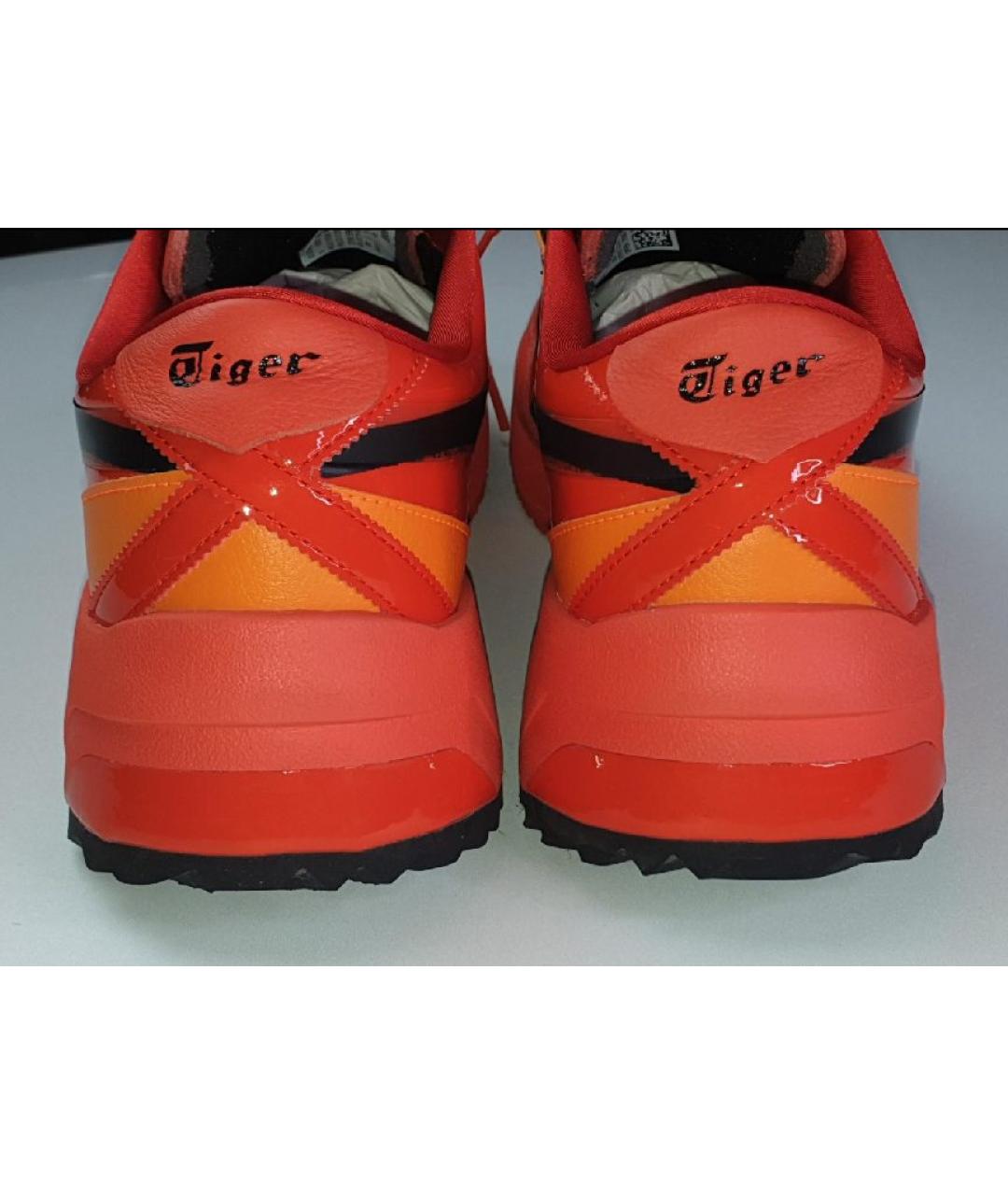 ONITSUKA TIGER Красные кожаные низкие кроссовки / кеды, фото 3