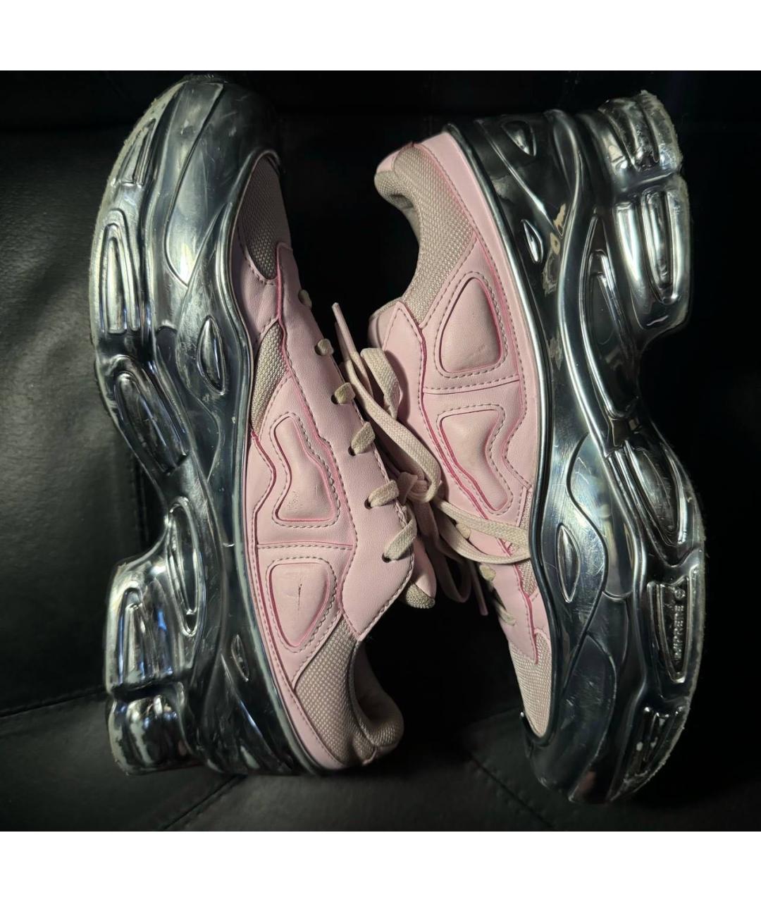 ADIDAS X RAF SIMONS Коралловые текстильные низкие кроссовки / кеды, фото 5