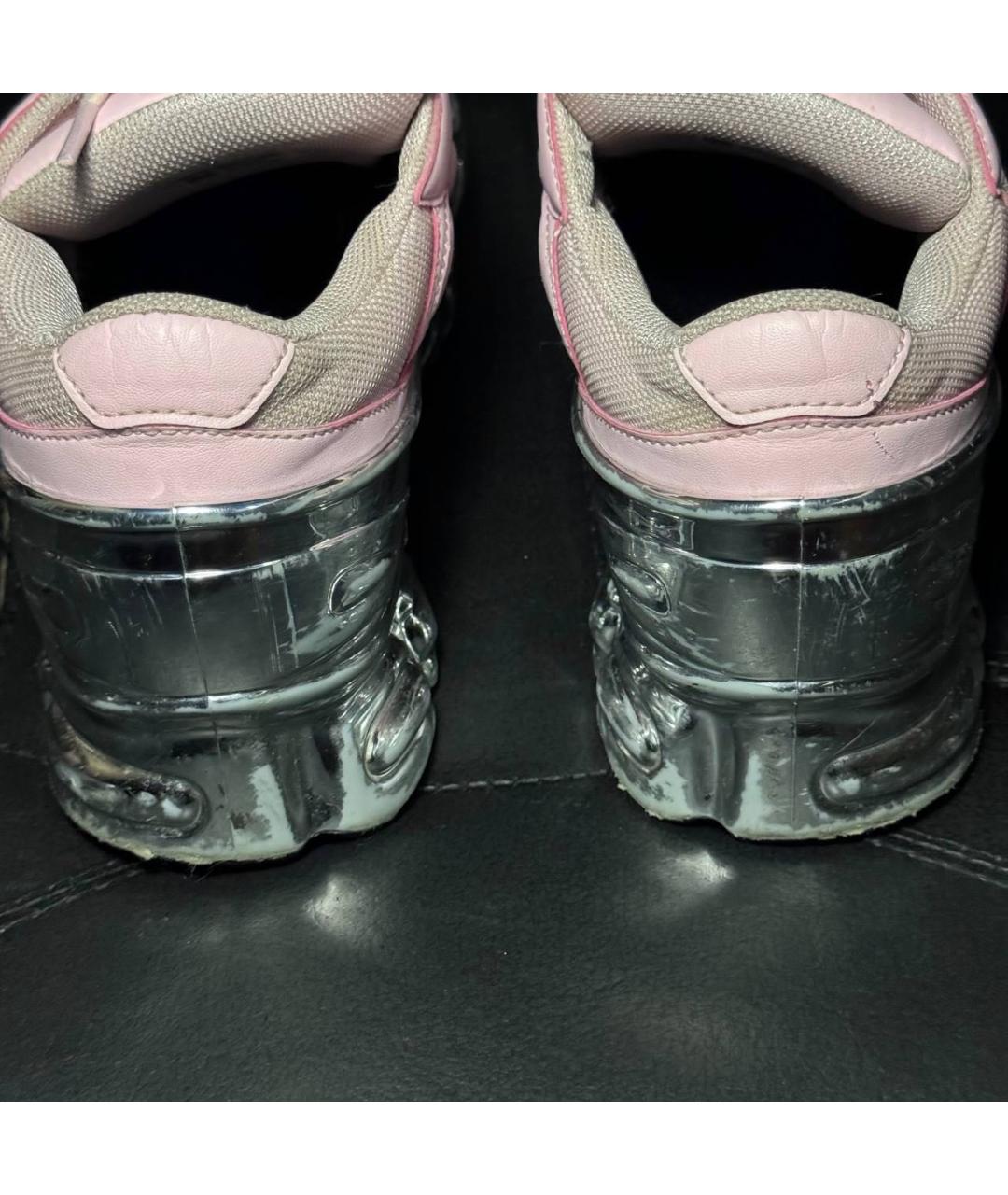 ADIDAS X RAF SIMONS Коралловые текстильные низкие кроссовки / кеды, фото 2