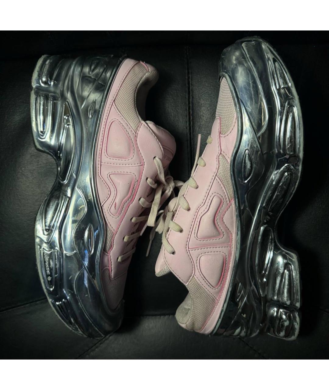 ADIDAS X RAF SIMONS Коралловые текстильные низкие кроссовки / кеды, фото 4