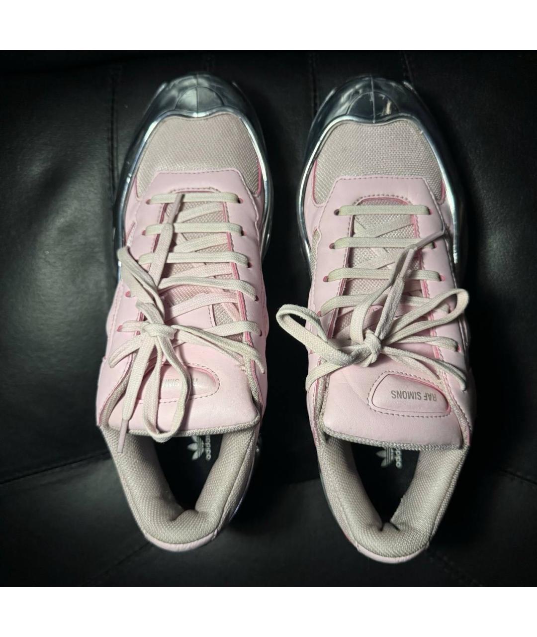 ADIDAS X RAF SIMONS Коралловые текстильные низкие кроссовки / кеды, фото 7