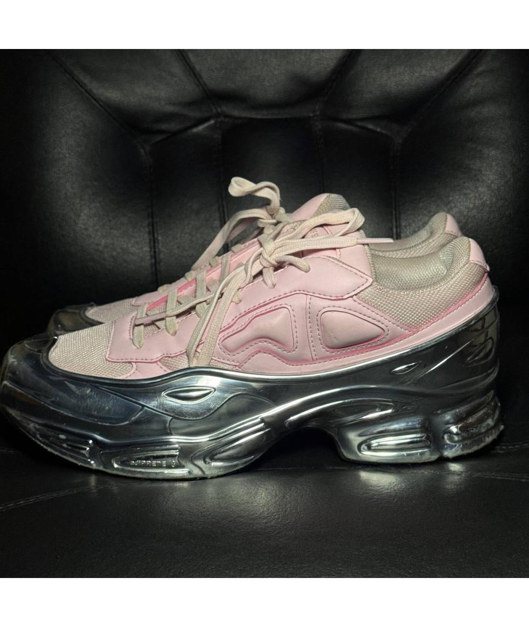 ADIDAS X RAF SIMONS Коралловые текстильные низкие кроссовки / кеды, фото 3