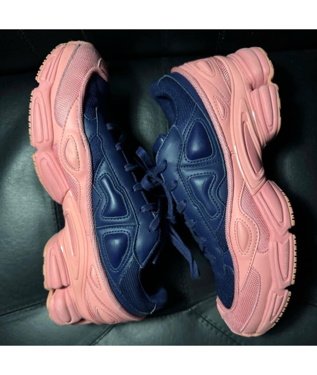 ADIDAS X RAF SIMONS Коралловые текстильные низкие кроссовки / кеды, фото 5