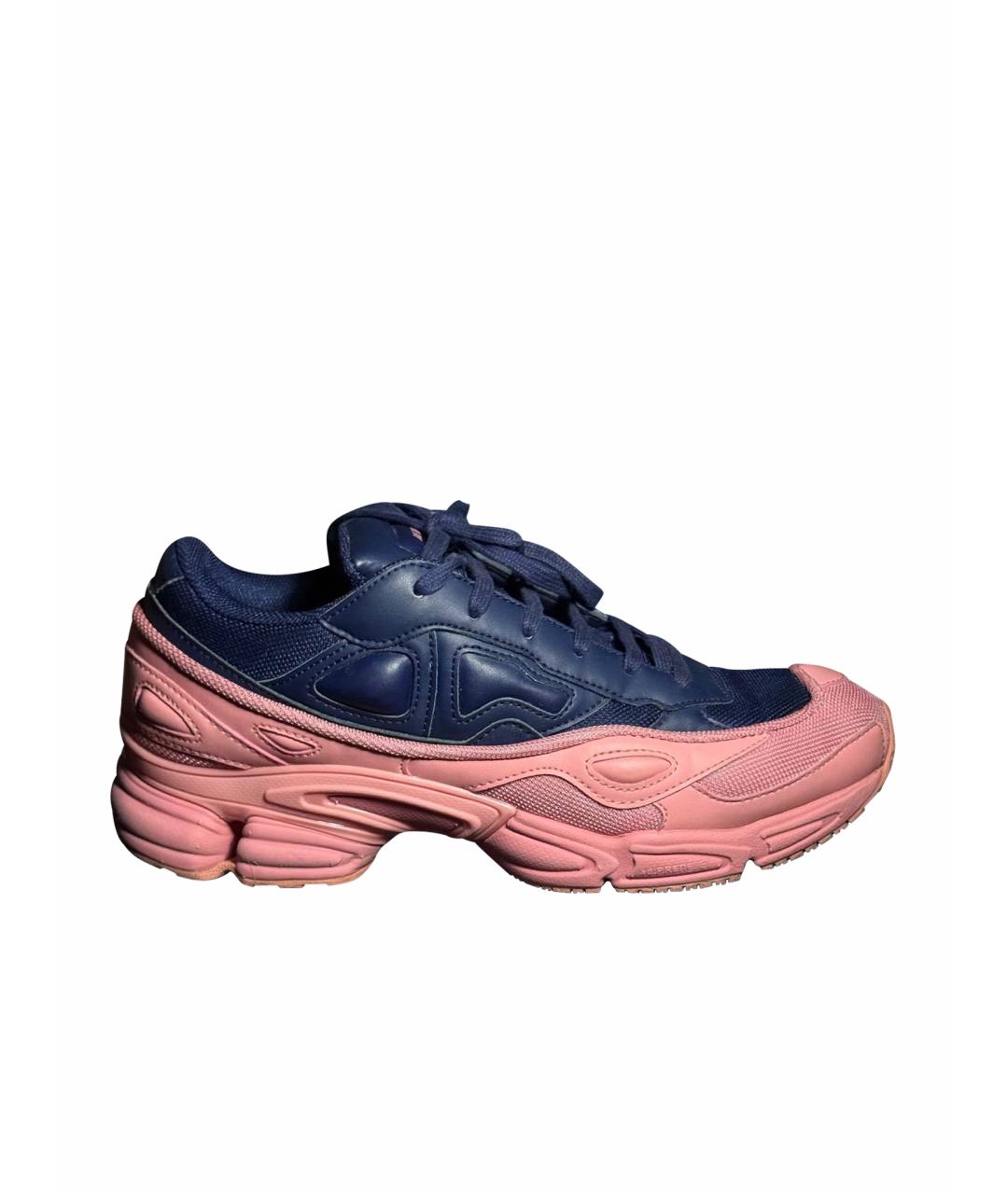 ADIDAS X RAF SIMONS Коралловые текстильные низкие кроссовки / кеды, фото 1