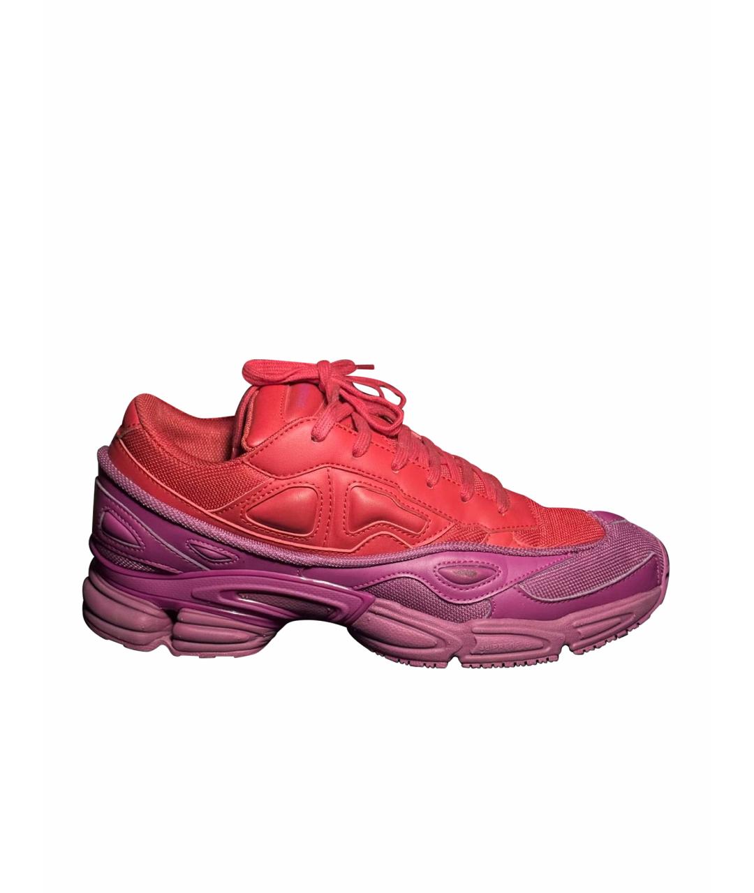 ADIDAS X RAF SIMONS Красные текстильные низкие кроссовки / кеды, фото 1