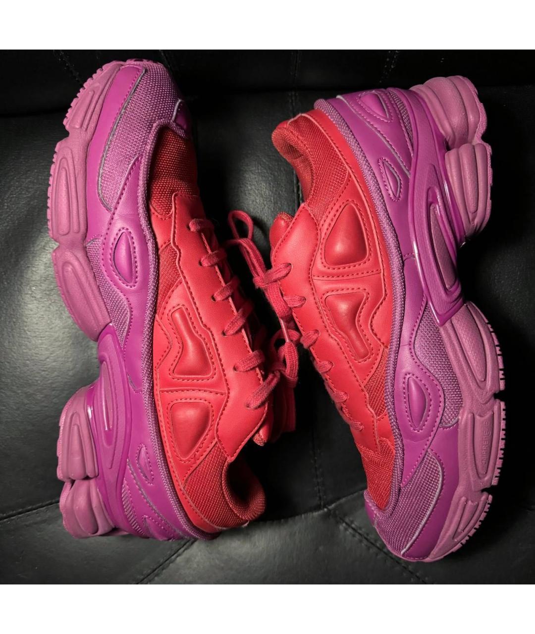 ADIDAS X RAF SIMONS Красные текстильные низкие кроссовки / кеды, фото 5