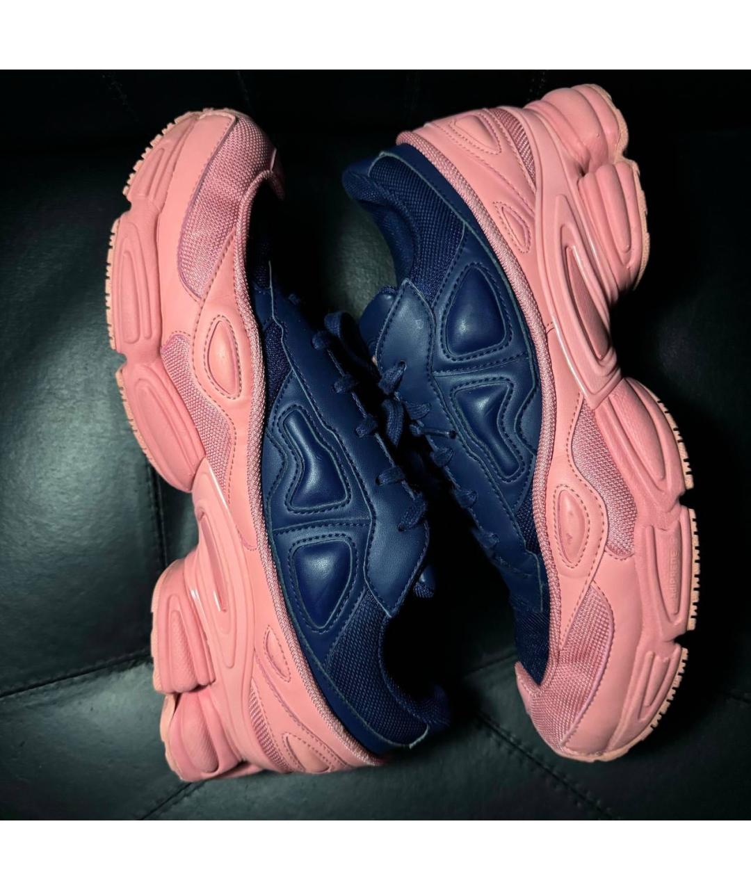 ADIDAS X RAF SIMONS Коралловые текстильные низкие кроссовки / кеды, фото 5