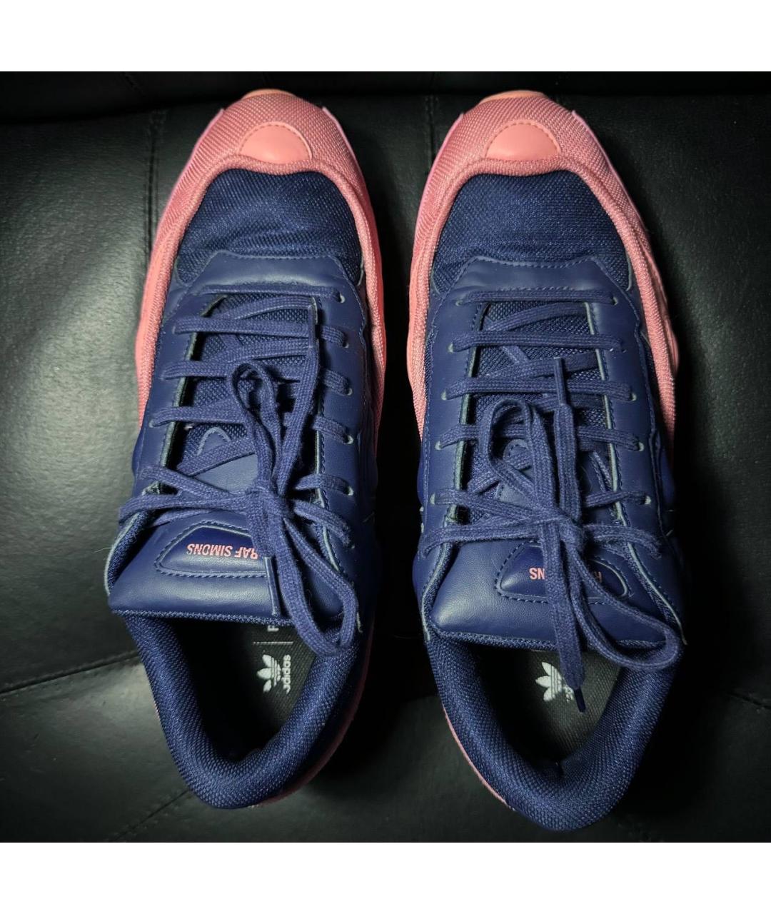 ADIDAS X RAF SIMONS Коралловые текстильные низкие кроссовки / кеды, фото 7