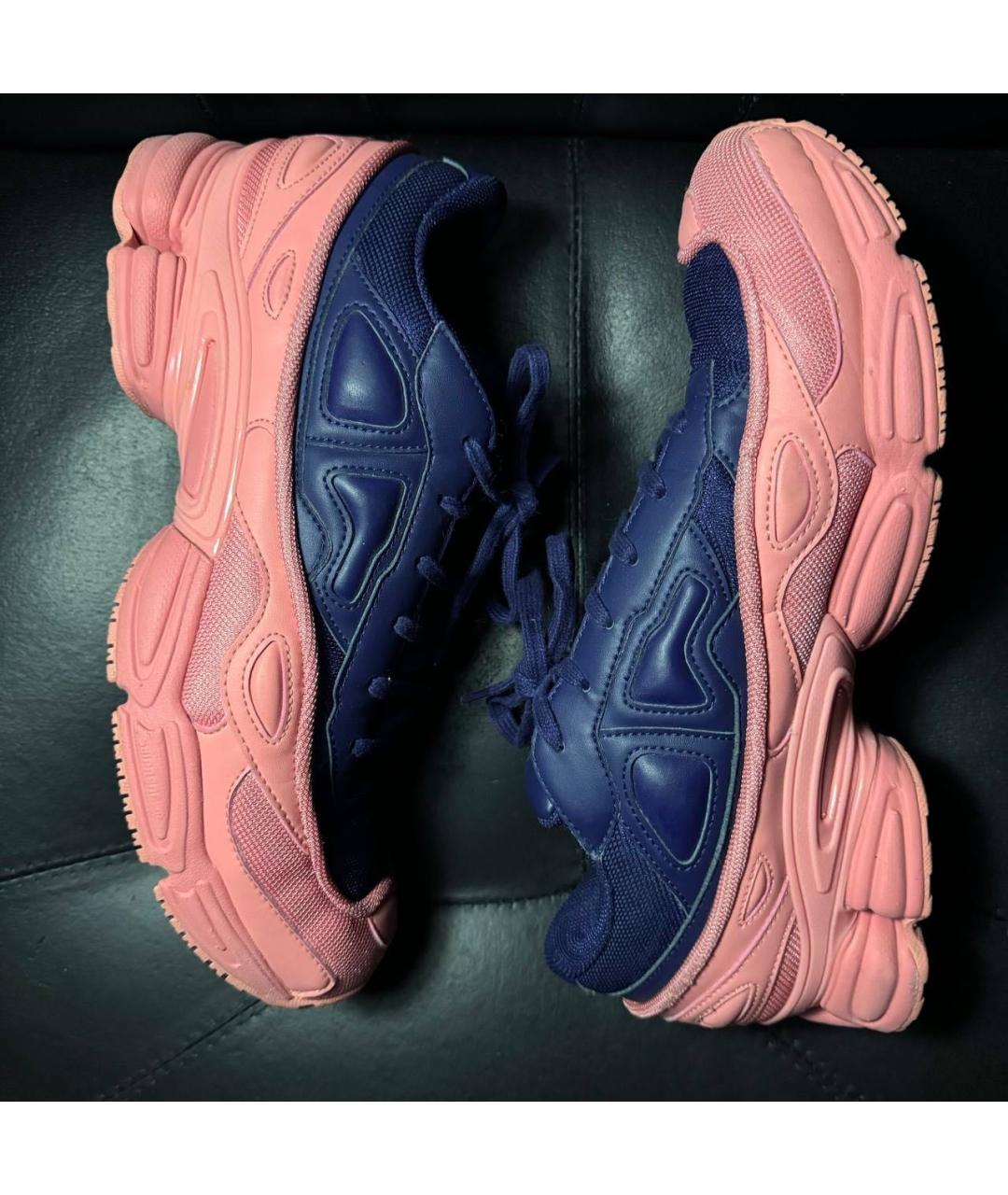 ADIDAS X RAF SIMONS Коралловые текстильные низкие кроссовки / кеды, фото 4