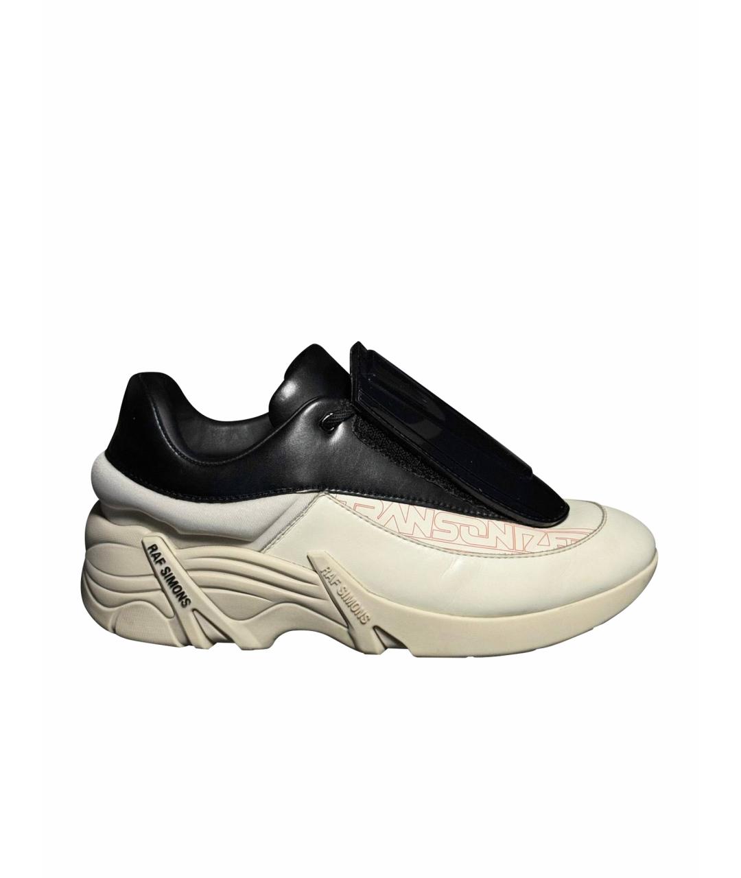 RAF SIMONS Белые текстильные низкие кроссовки / кеды, фото 1