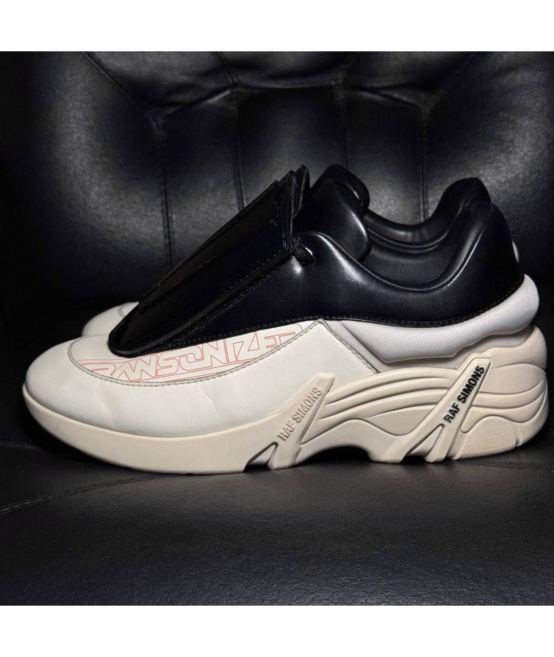 RAF SIMONS Белые текстильные низкие кроссовки / кеды, фото 3