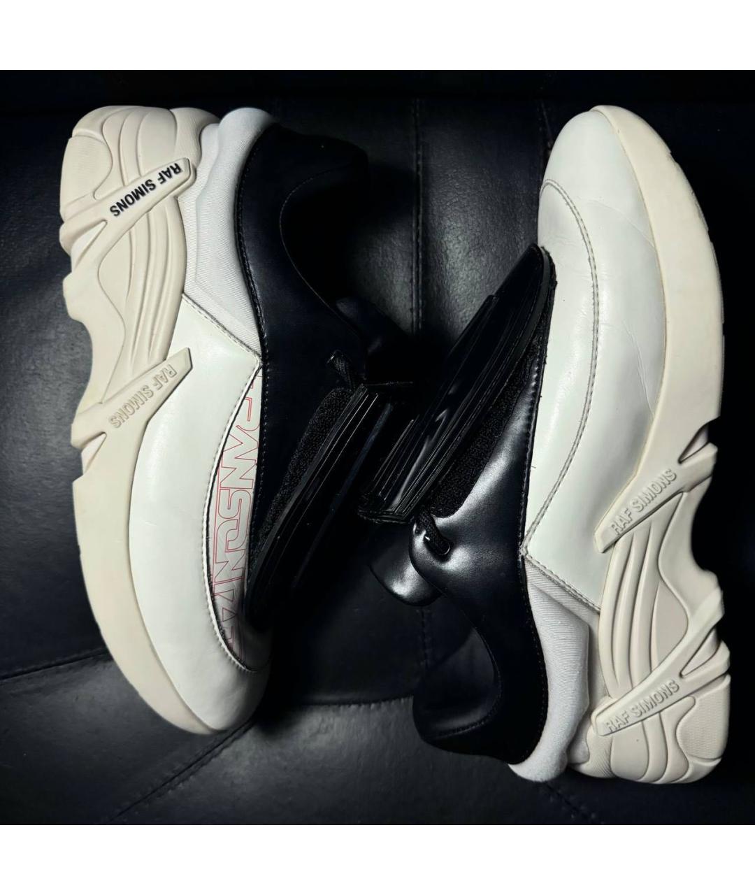 RAF SIMONS Белые текстильные низкие кроссовки / кеды, фото 4