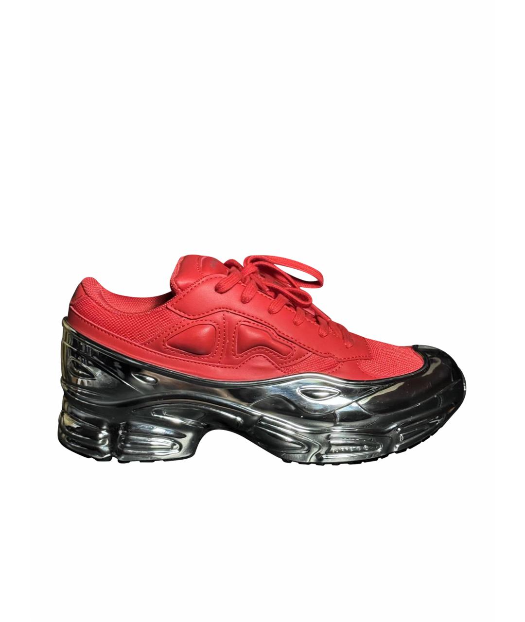 ADIDAS X RAF SIMONS Красные текстильные низкие кроссовки / кеды, фото 1