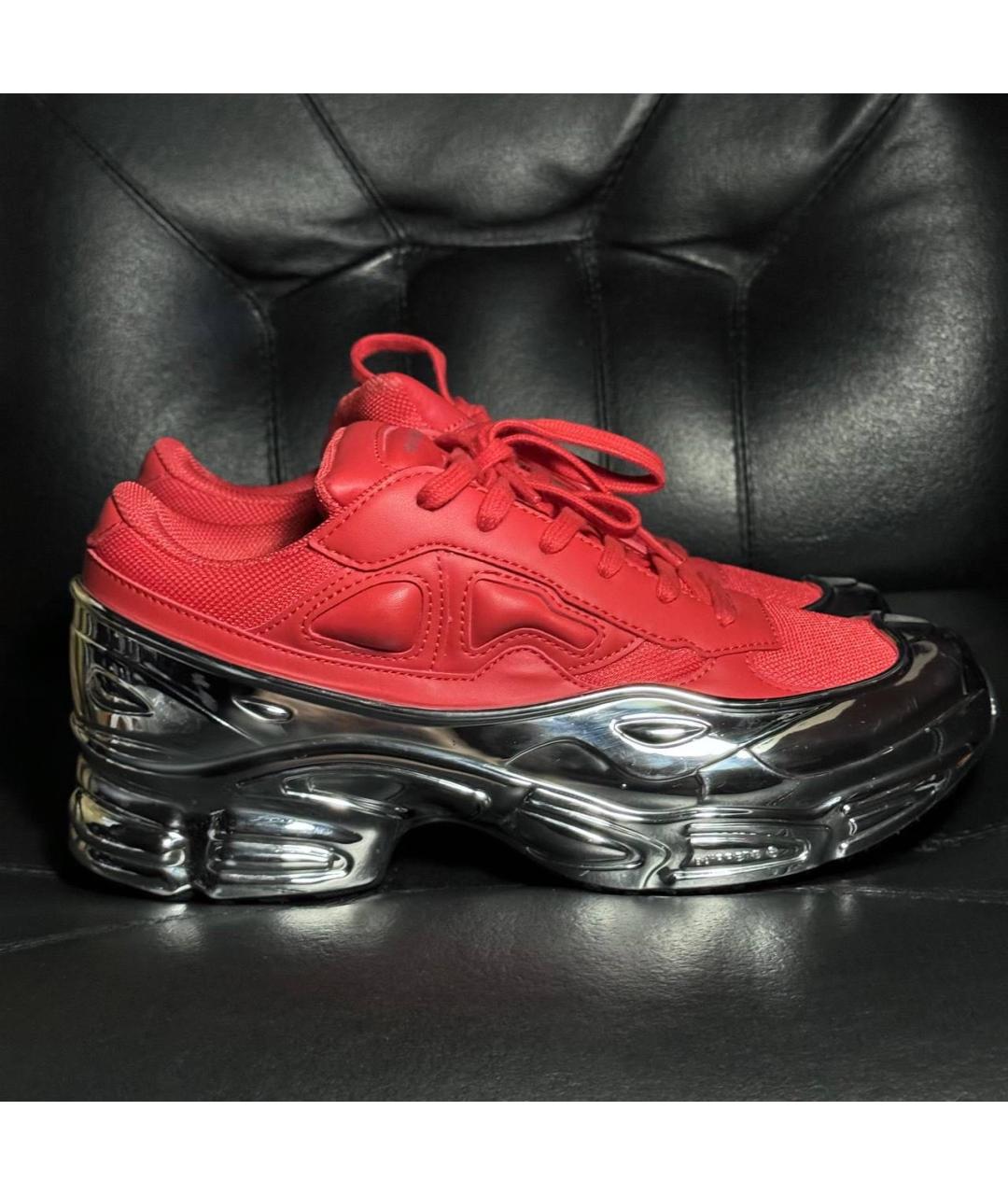 ADIDAS X RAF SIMONS Красные текстильные низкие кроссовки / кеды, фото 9