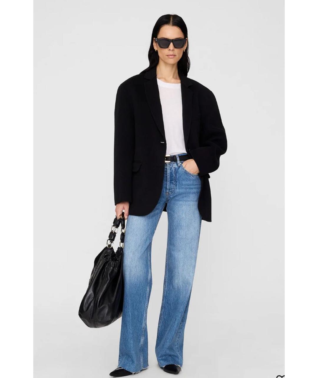 ANINE BING Черный шерстяной жакет/пиджак, фото 8