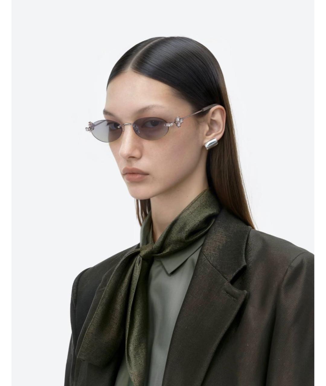 GENTLE MONSTER Серебряные металлические солнцезащитные очки, фото 2