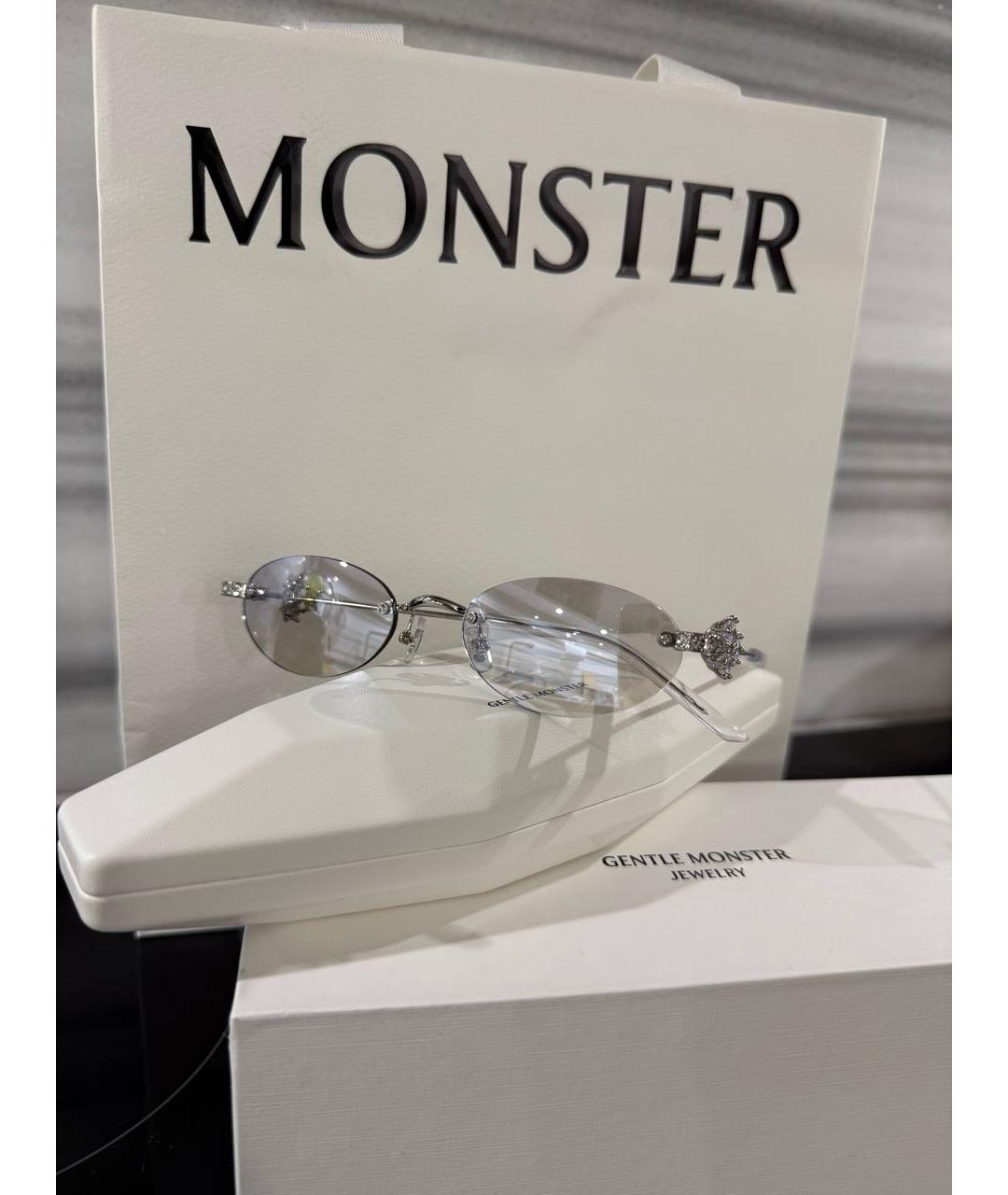GENTLE MONSTER Серебряные металлические солнцезащитные очки, фото 6