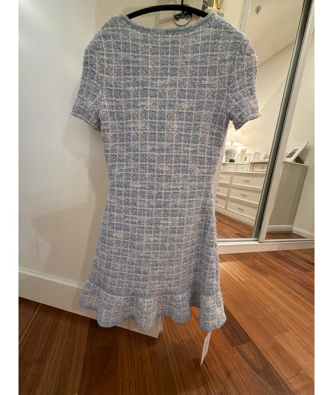 SELF-PORTRAIT Голубое твидовое повседневное платье, фото 2
