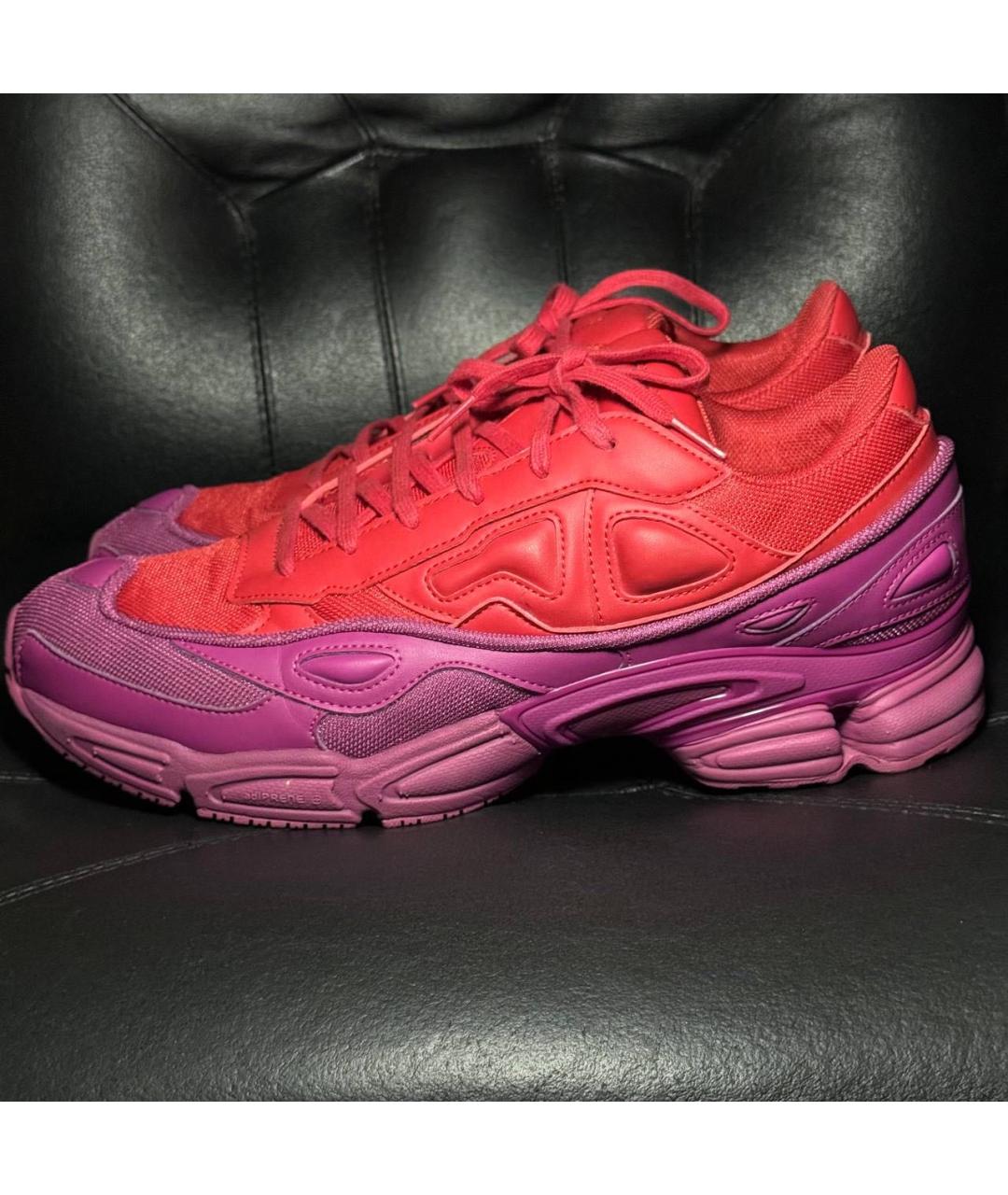 ADIDAS X RAF SIMONS Красные текстильные низкие кроссовки / кеды, фото 3