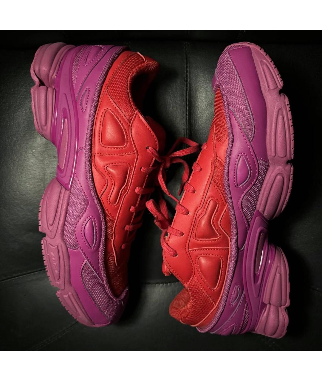 ADIDAS X RAF SIMONS Красные текстильные низкие кроссовки / кеды, фото 4