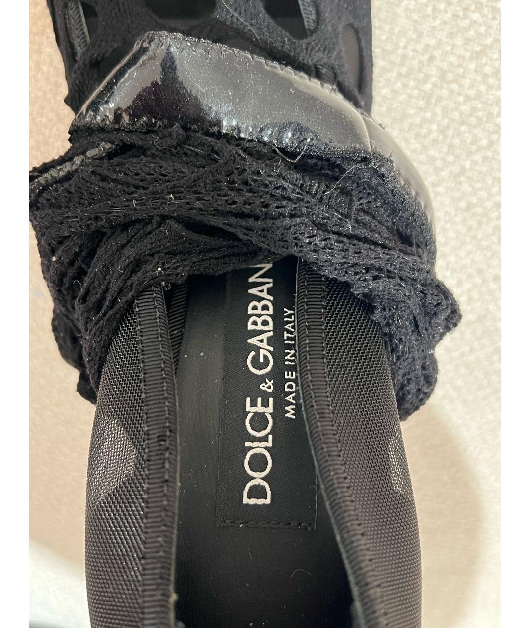 DOLCE&GABBANA Черные текстильные туфли, фото 6