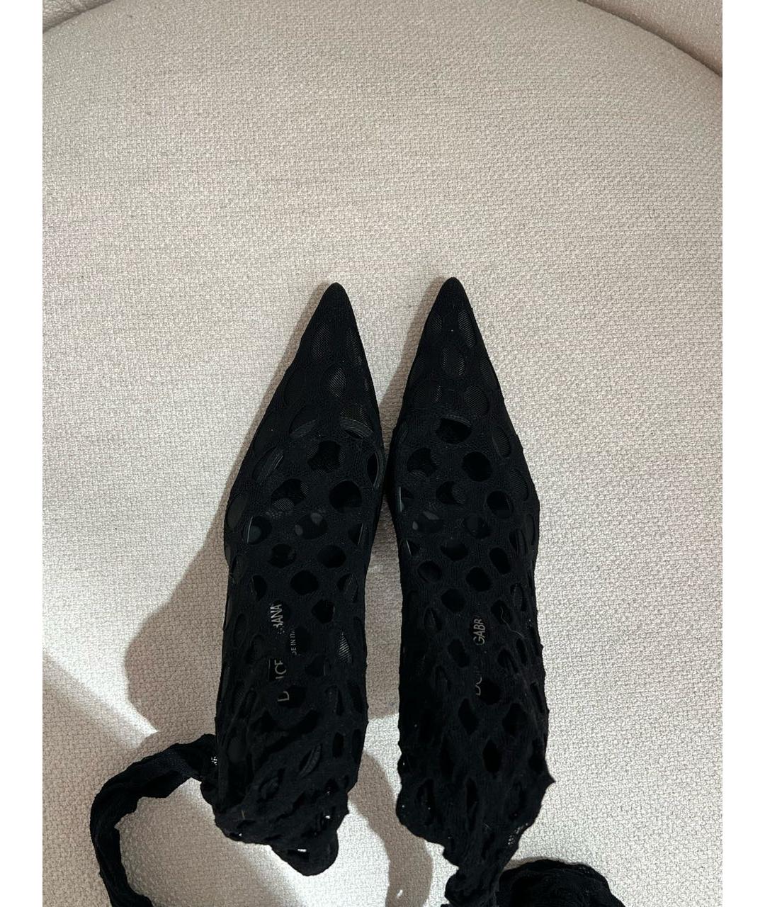 DOLCE&GABBANA Черные текстильные туфли, фото 3