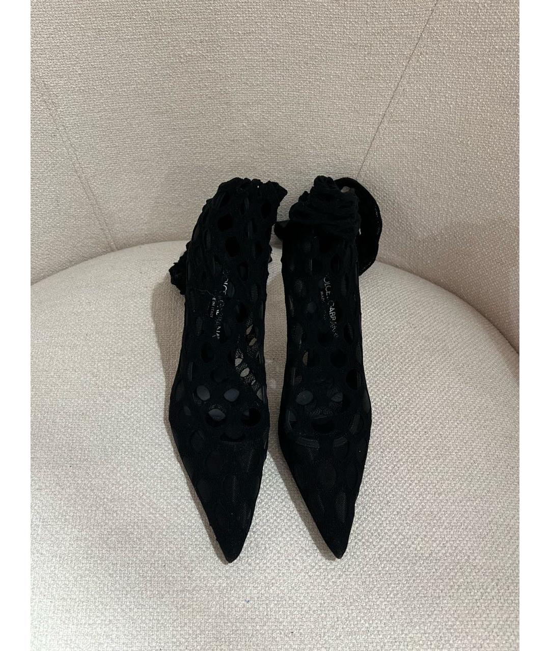 DOLCE&GABBANA Черные текстильные туфли, фото 2