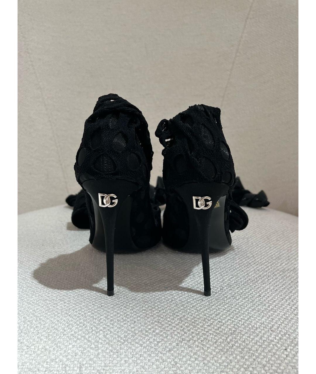 DOLCE&GABBANA Черные текстильные туфли, фото 4