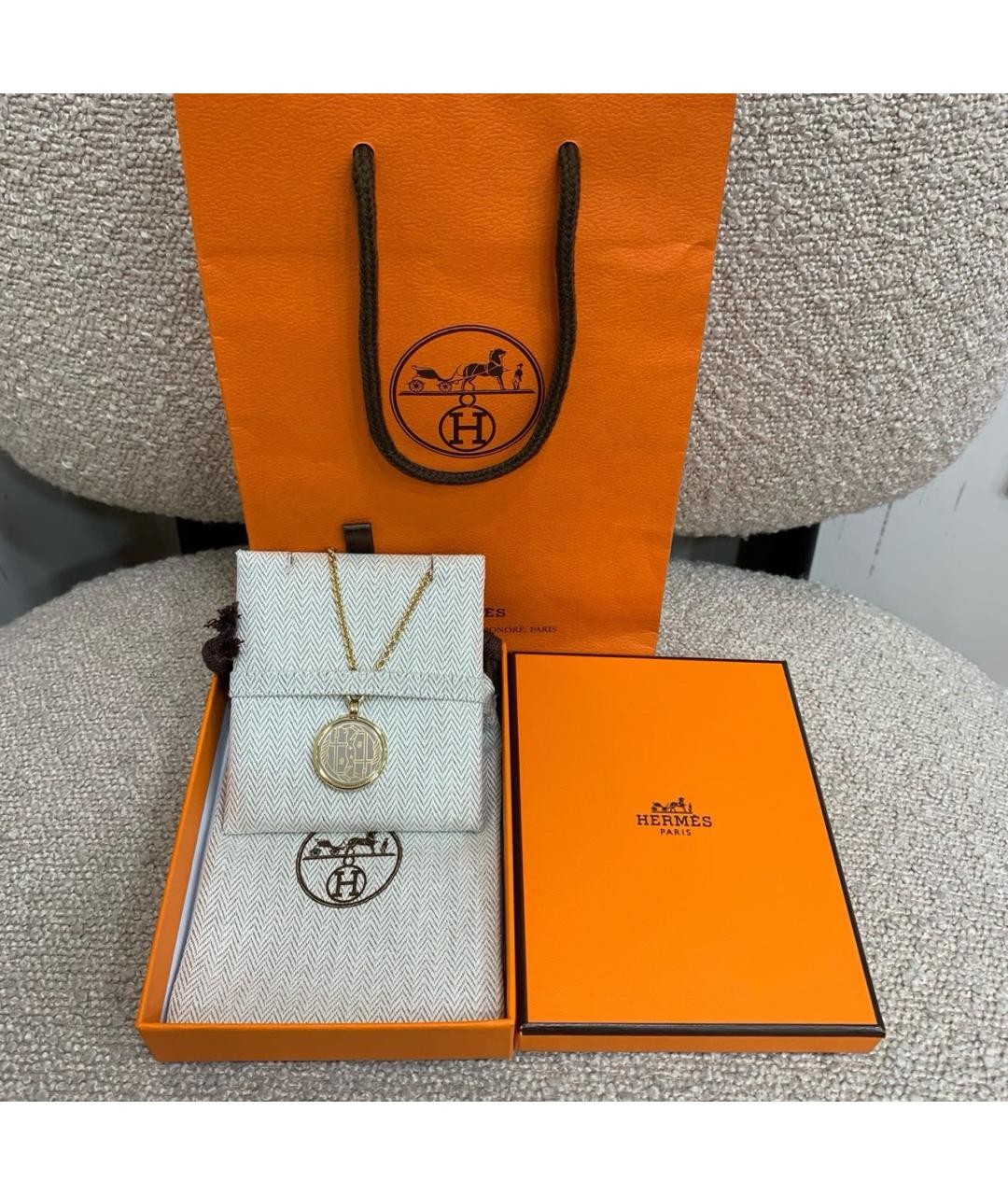 HERMES Золотое колье, фото 2