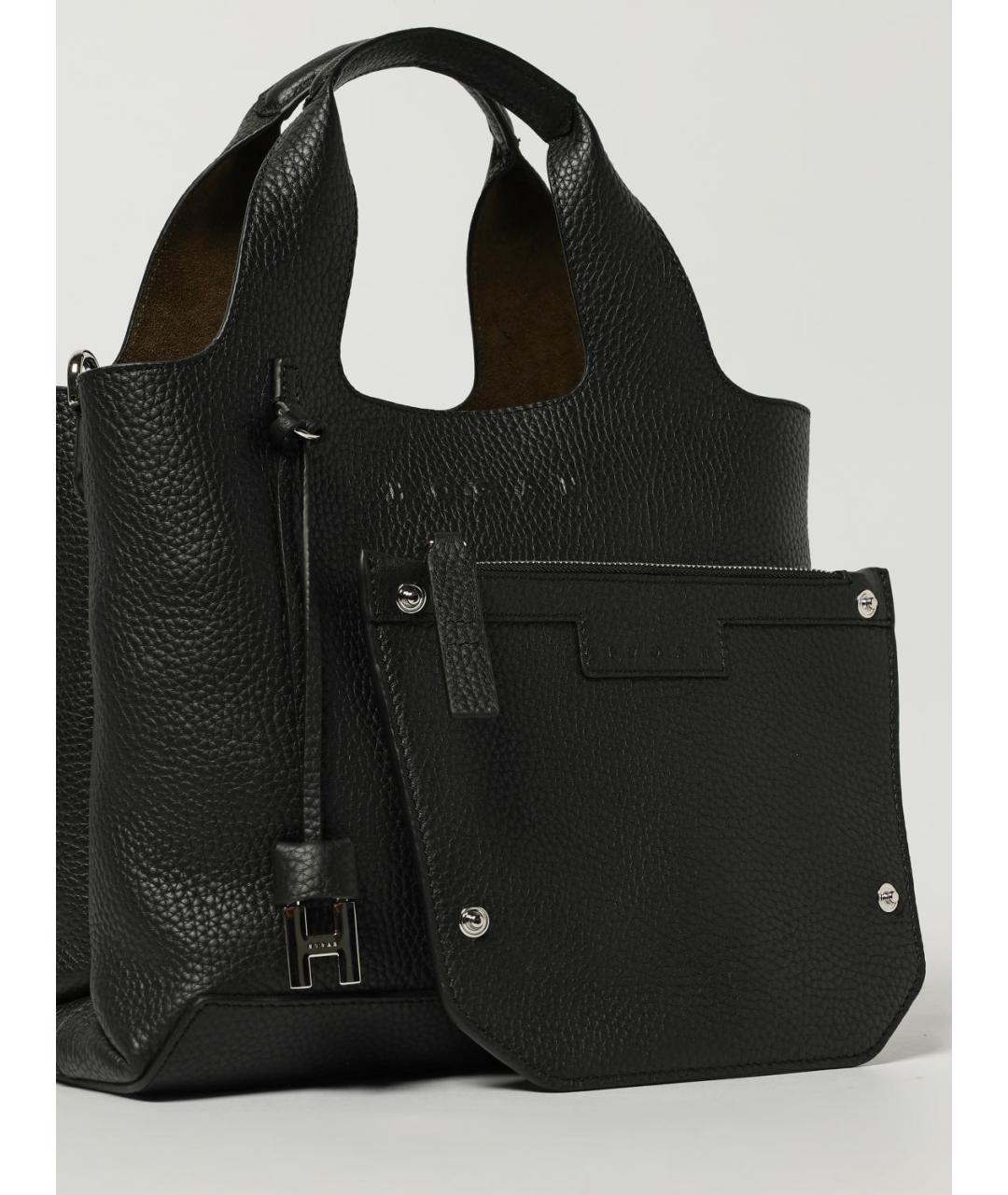 HOGAN Черная кожаная сумка с короткими ручками, фото 3