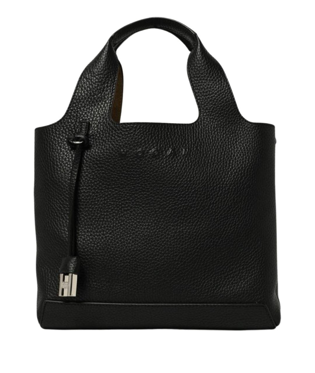 HOGAN Черная кожаная сумка с короткими ручками, фото 1