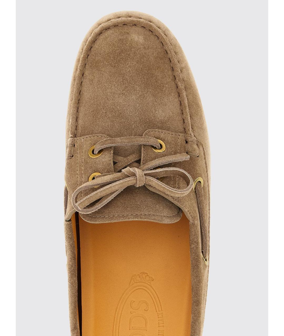 TOD'S Коричневые замшевые лоферы, фото 4