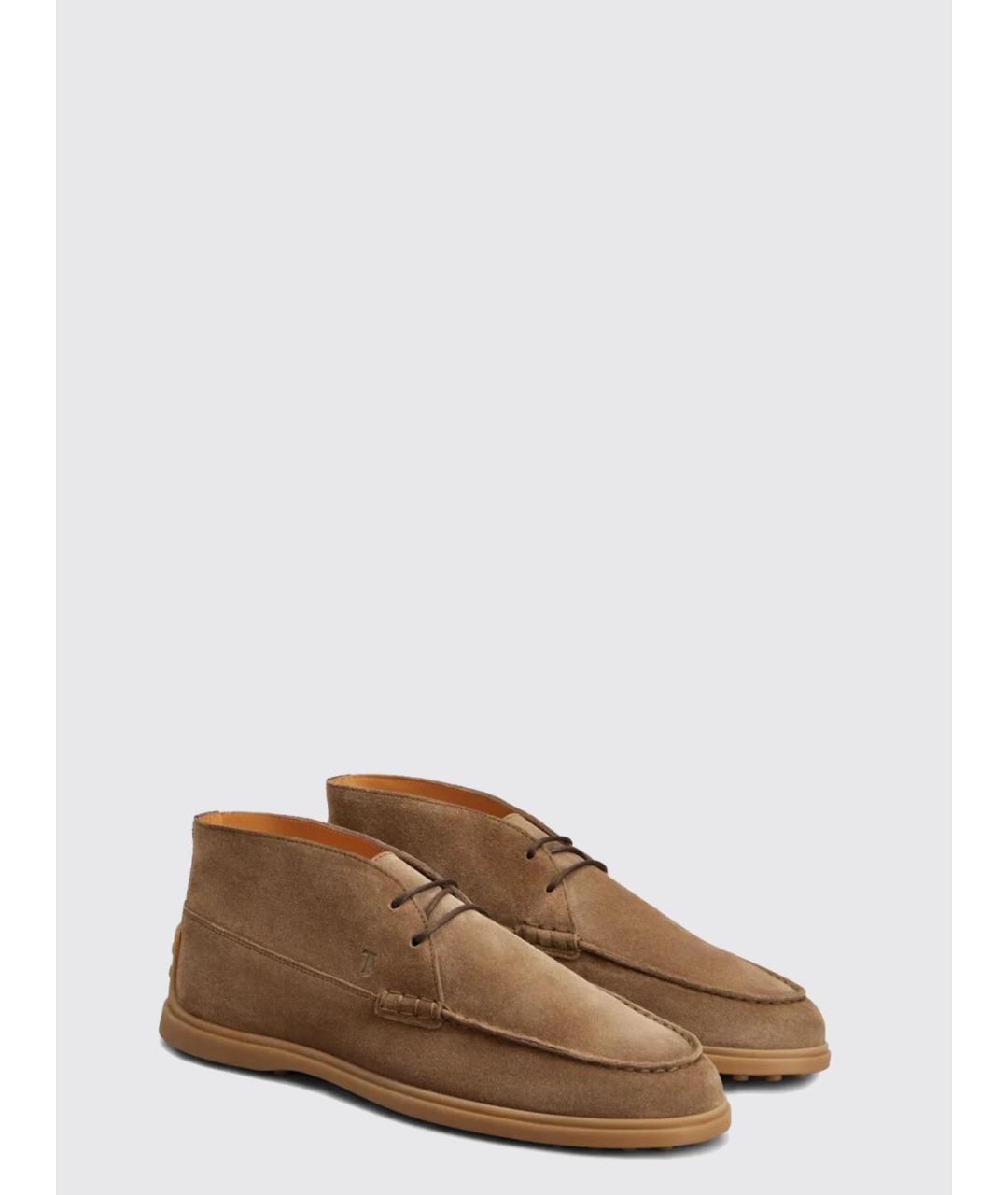 TOD'S Коричневые замшевые низкие ботинки, фото 2