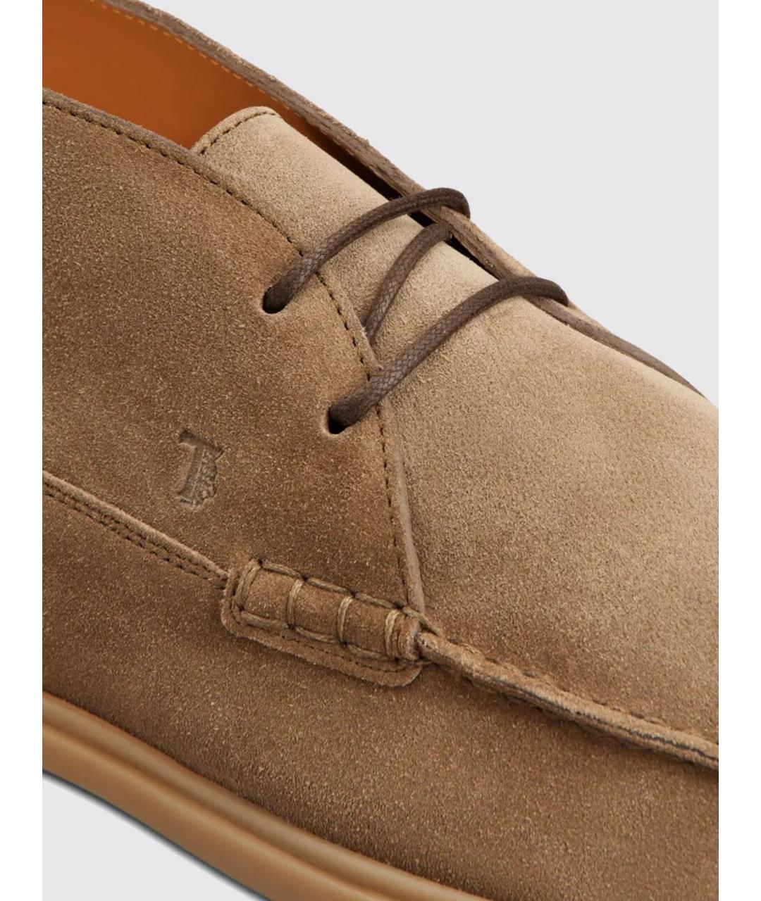 TOD'S Коричневые замшевые низкие ботинки, фото 4