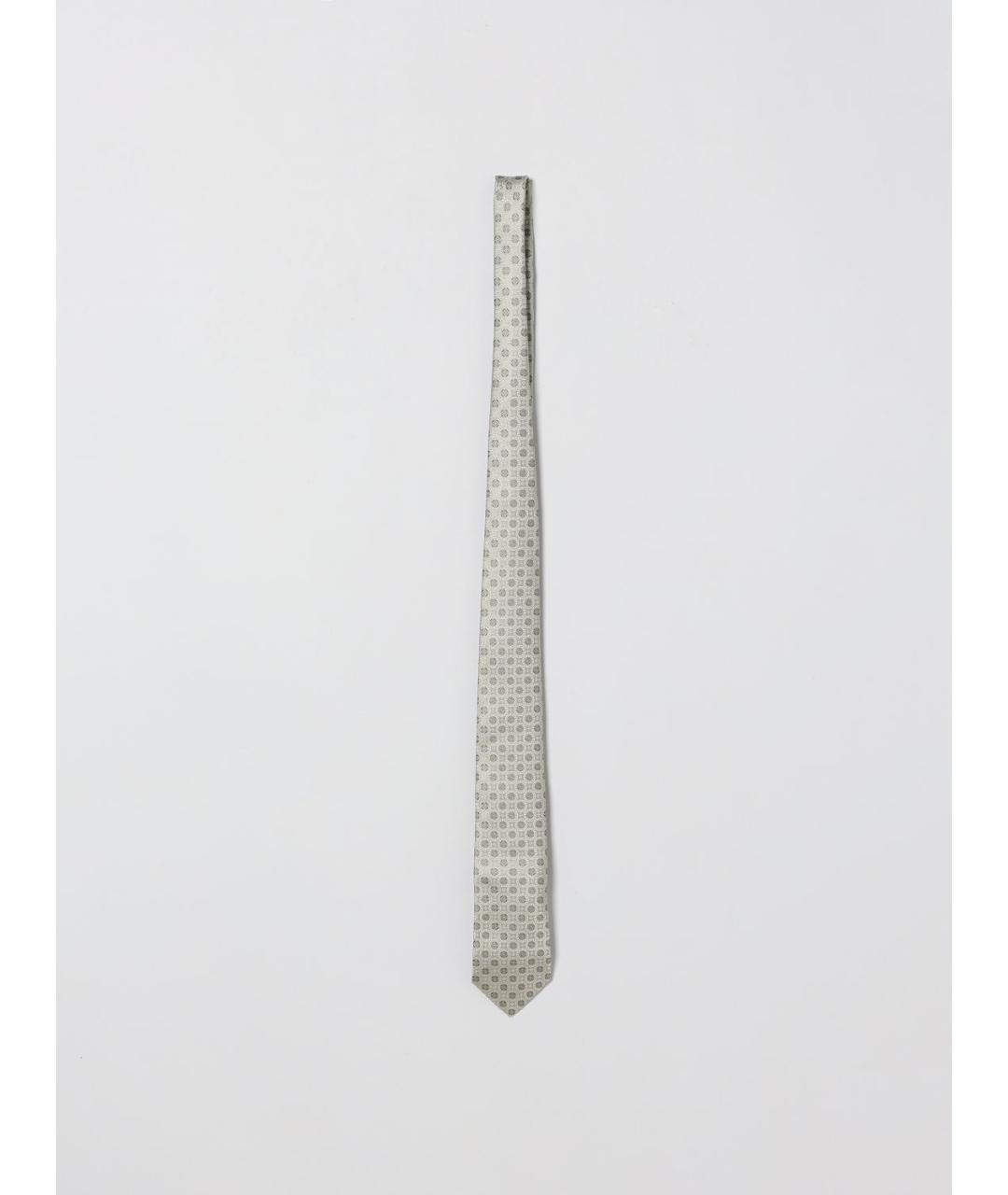 BRUNELLO CUCINELLI Серебрянный шелковый галстук, фото 3
