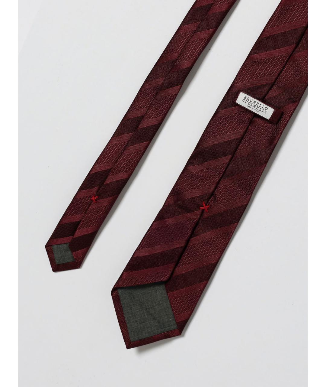 BRUNELLO CUCINELLI Бордовый галстук, фото 2