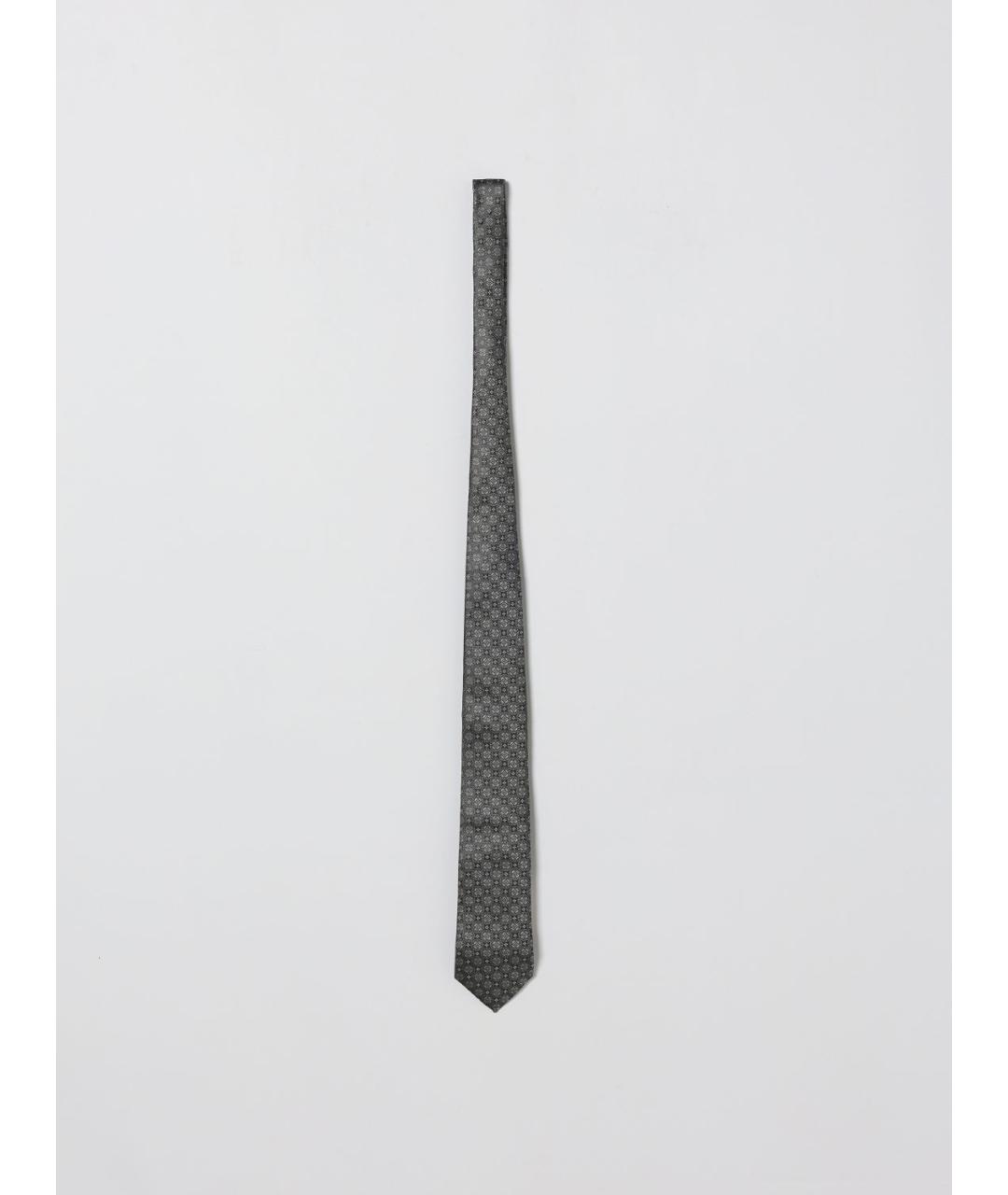 BRUNELLO CUCINELLI Антрацитовый шелковый галстук, фото 3