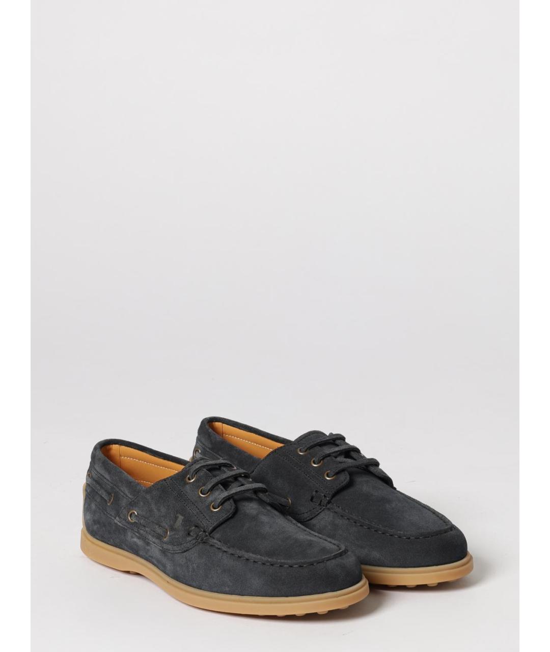 TOD'S Синие кожаные мокасины, фото 2