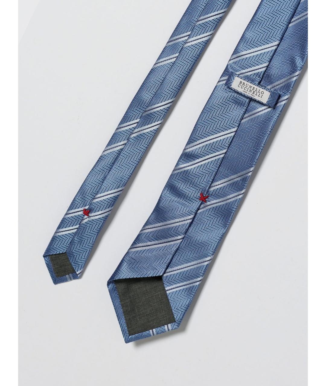 BRUNELLO CUCINELLI Голубой галстук, фото 2