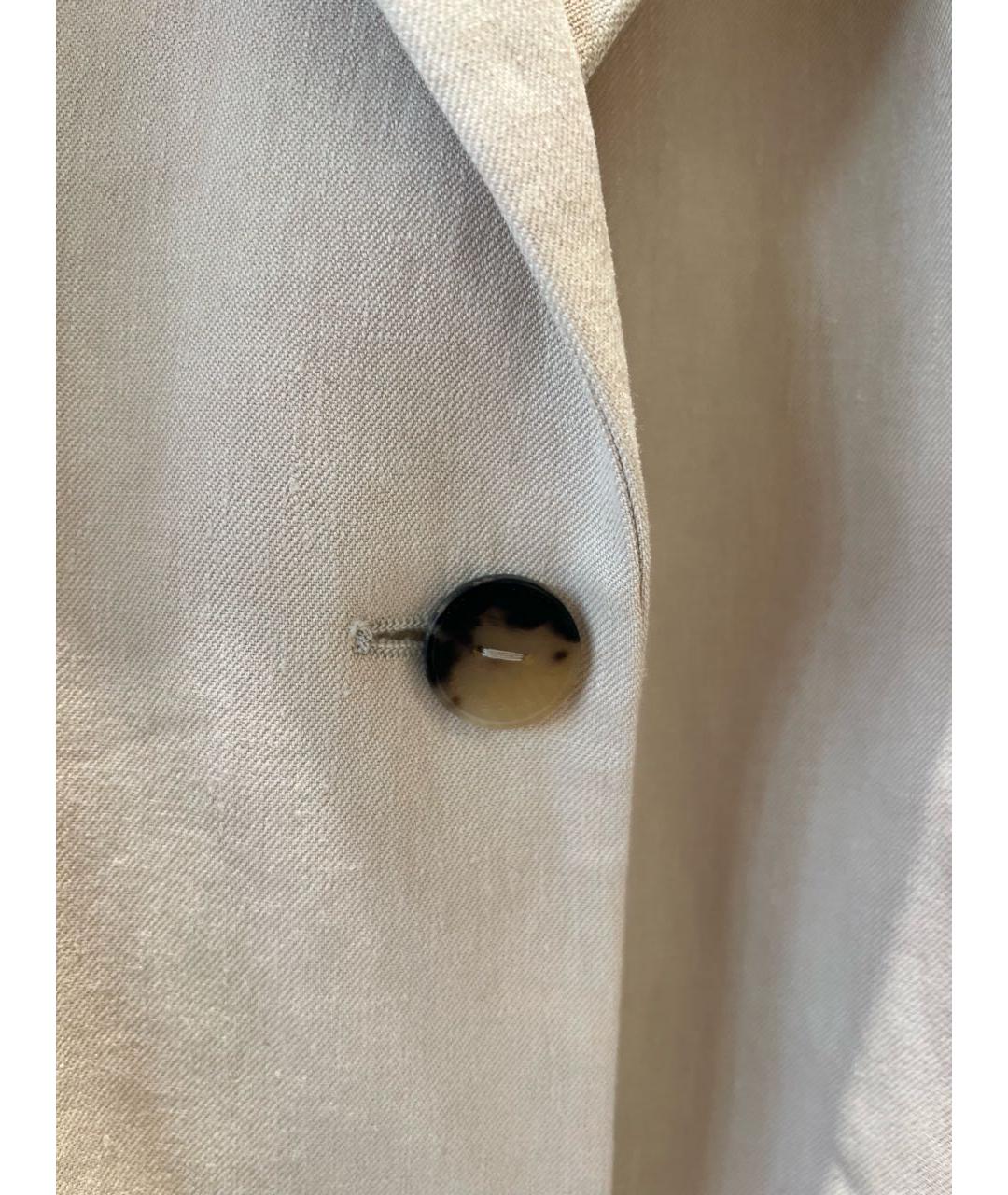 LORO PIANA Бежевый льняной жакет/пиджак, фото 4