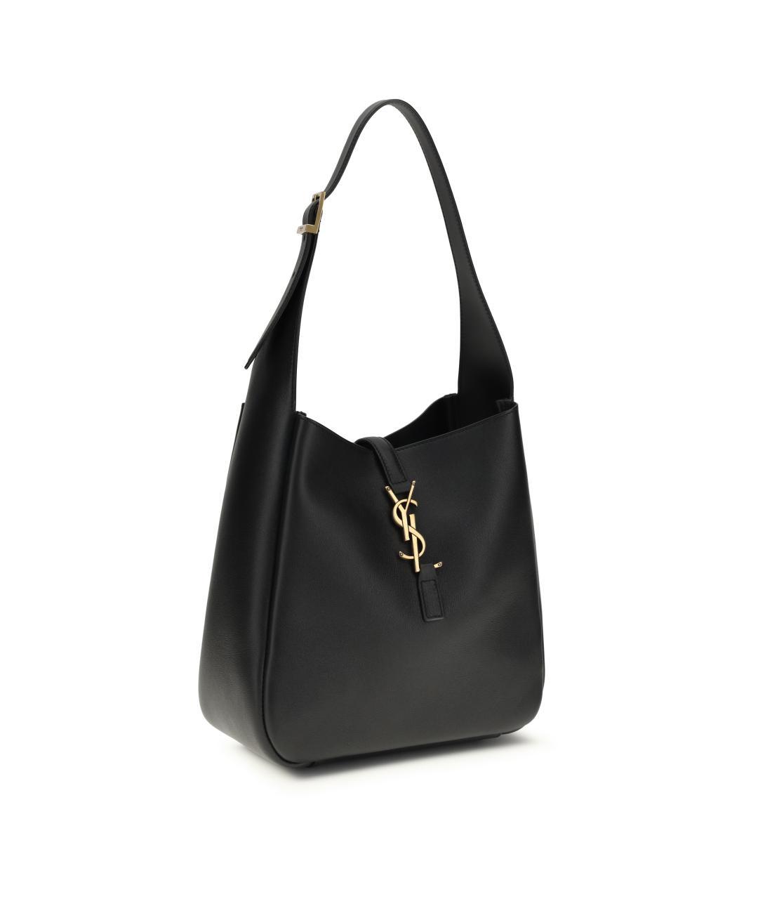 SAINT LAURENT Черная кожаная сумка через плечо, фото 2