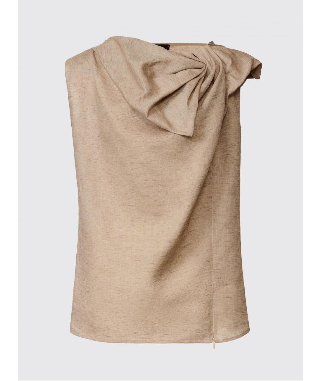 FABIANA FILIPPI Бежевая льняная блузы, фото 5
