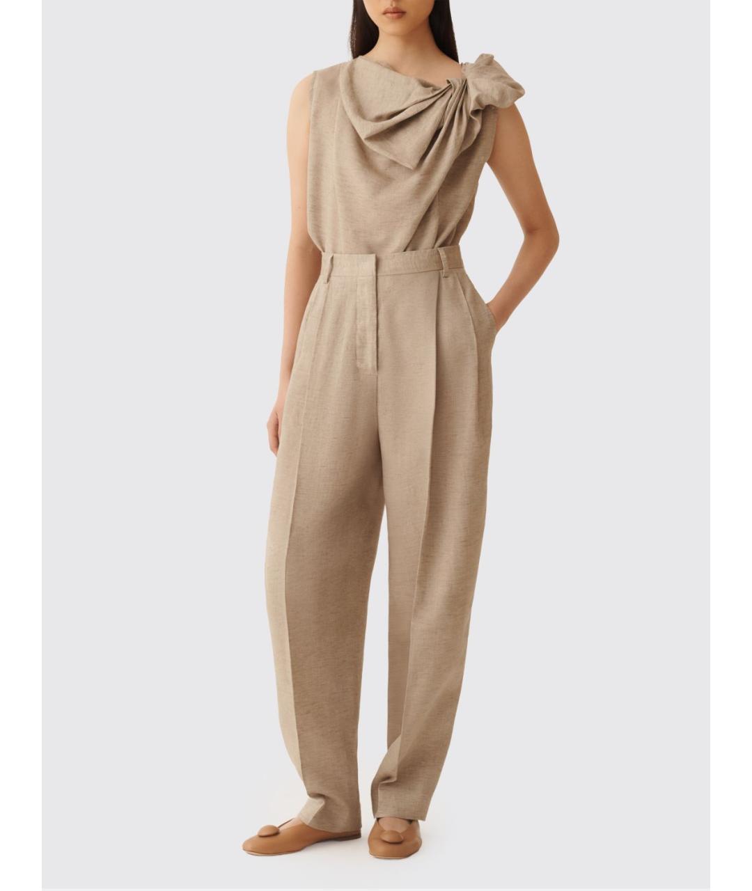 FABIANA FILIPPI Бежевая льняная блузы, фото 2