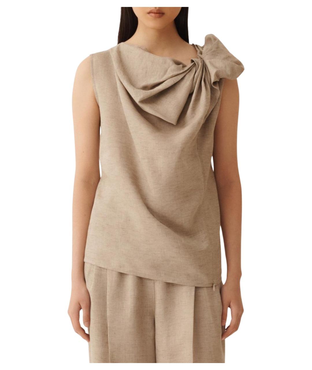 FABIANA FILIPPI Бежевая льняная блузы, фото 1