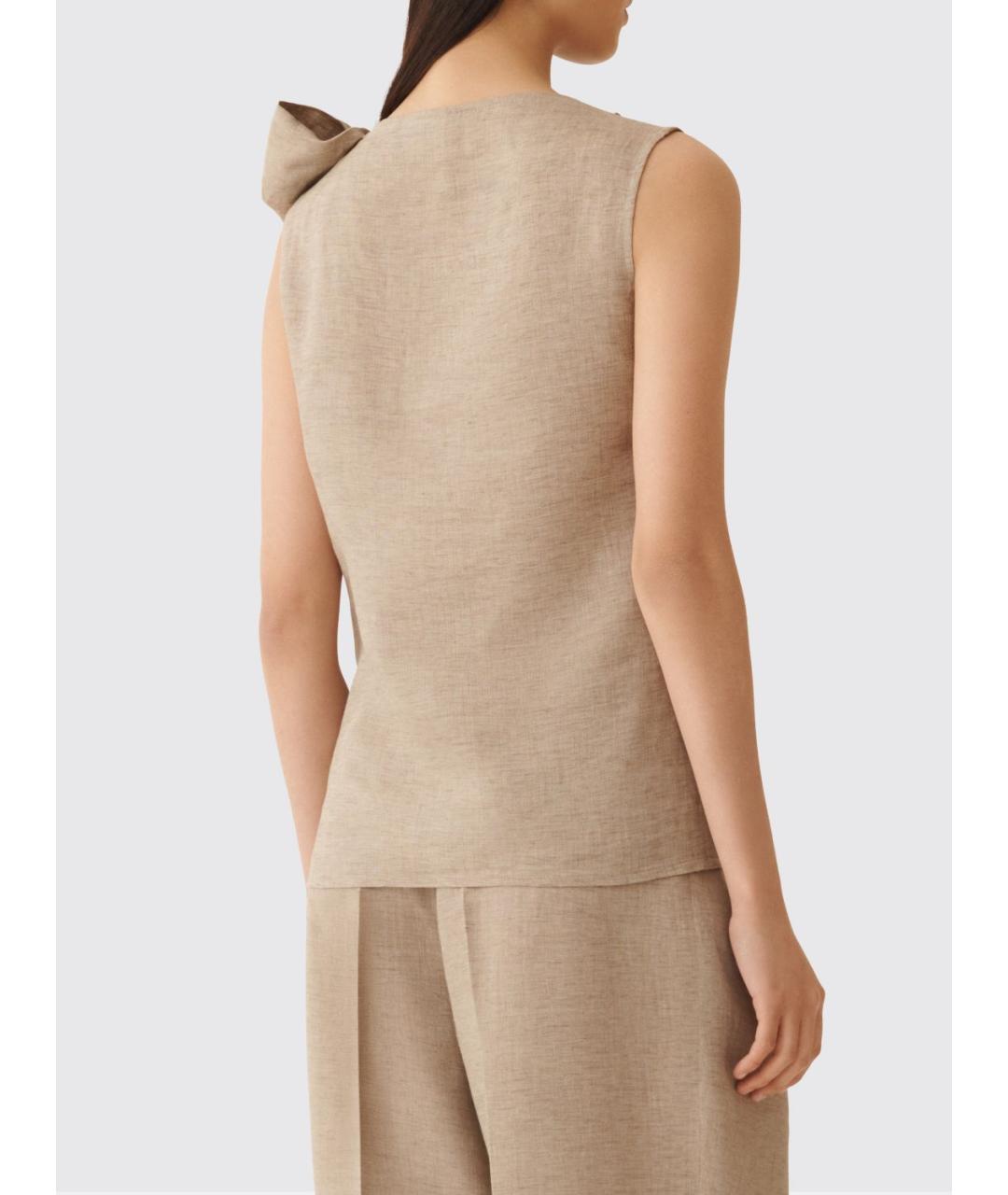 FABIANA FILIPPI Бежевая льняная блузы, фото 3