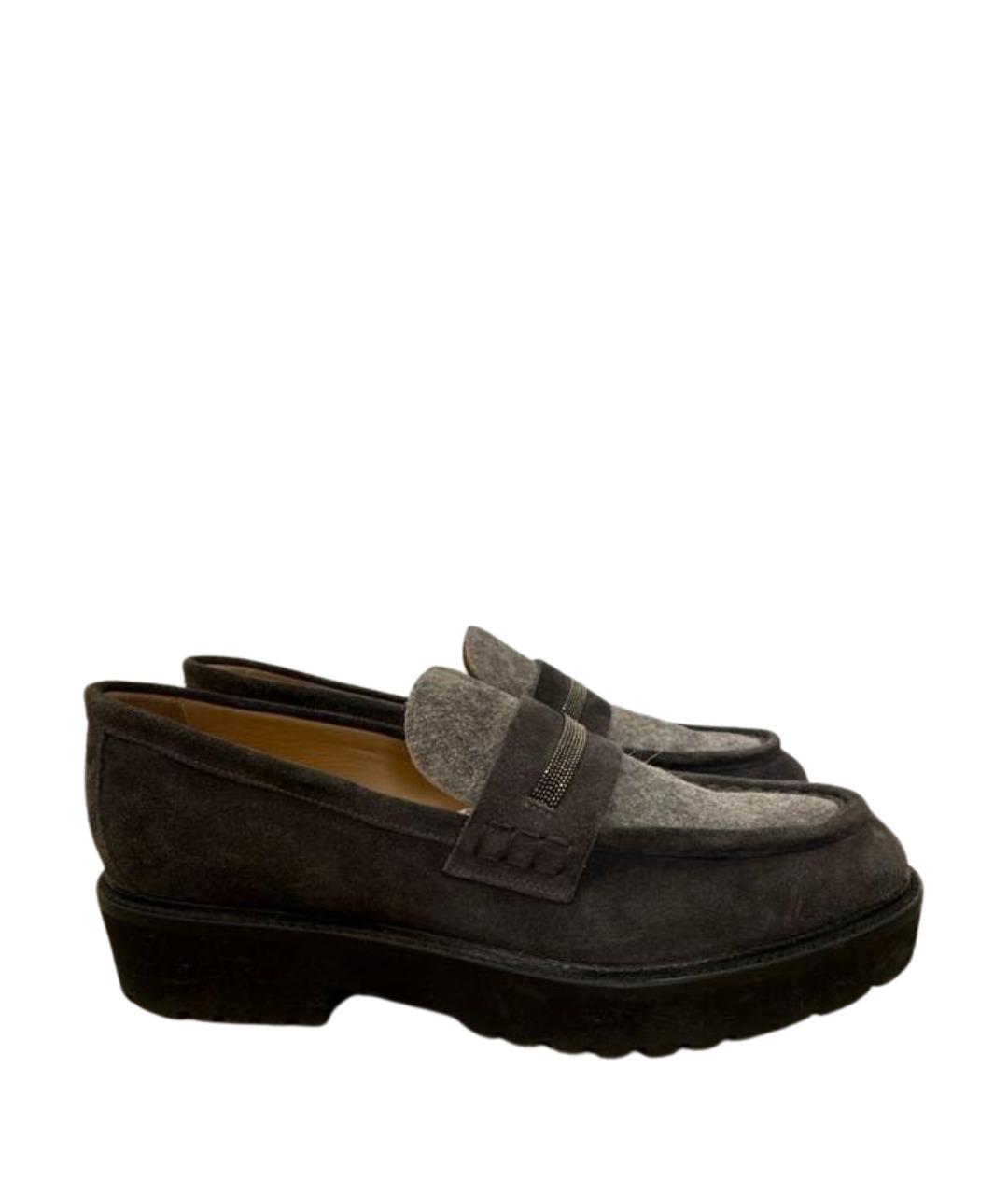 DOUCAL'S Антрацитовые замшевые лоферы, фото 1
