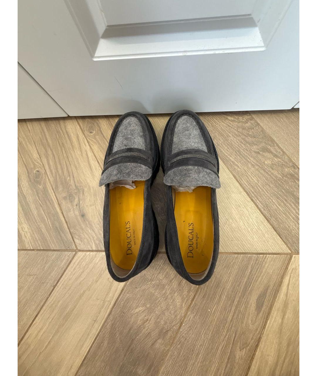 DOUCAL'S Антрацитовые замшевые лоферы, фото 3